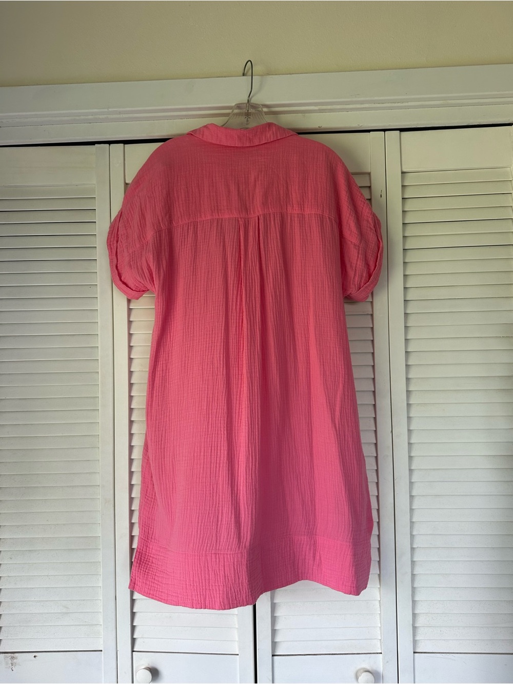 J. Crew Coral-Pink Gauze V-Neck Tunic - Picture 2 of 5